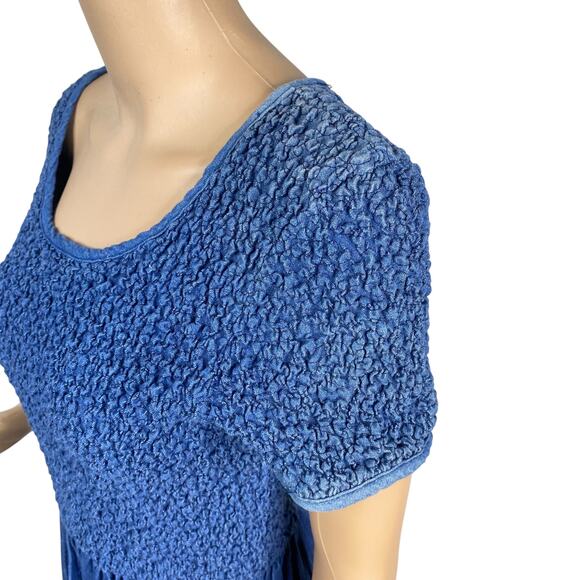 Vtg 90s Jeans by Express EXP Smocked Denim Fit & Flare Western Mini Dress SZ L - Picture 9 of 9